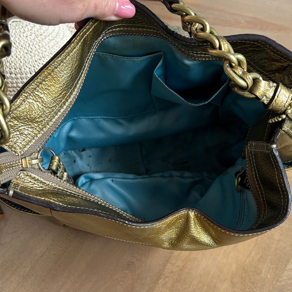 Coach Metallic Gold Shoulder Bag - Picture 4 of 4